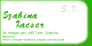 szabina kacser business card